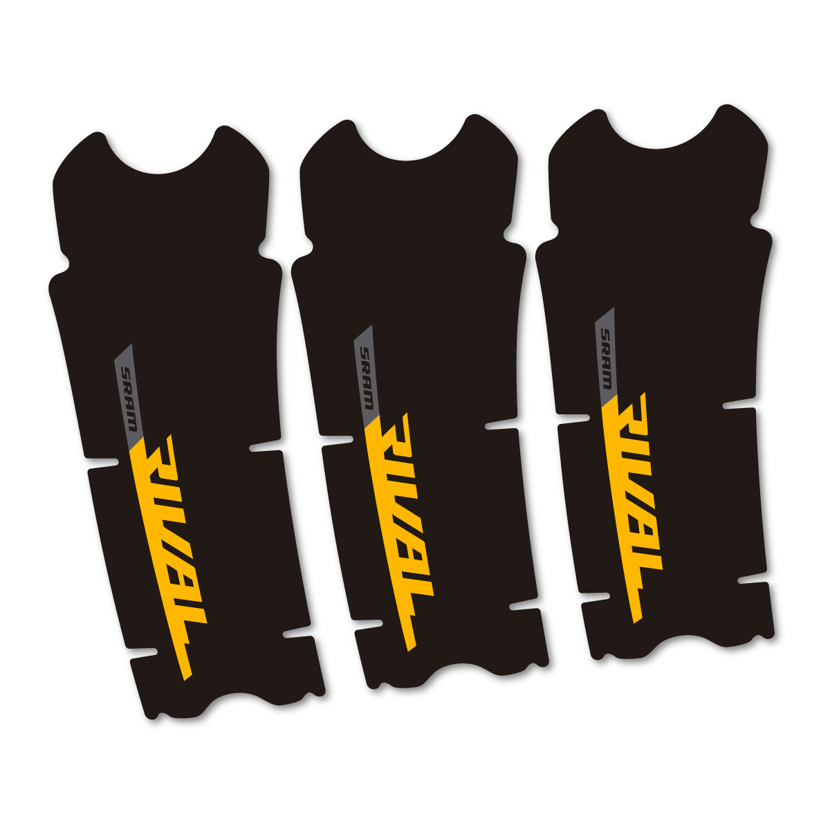 Compatible Stickers for Sram Rival AXS DUB 12v, Crankset vinyl decals - Medium Yellow