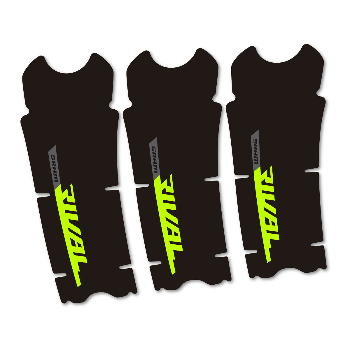 Compatible Stickers for Sram Rival AXS DUB 12v, Crankset vinyl decals - Lime Neon