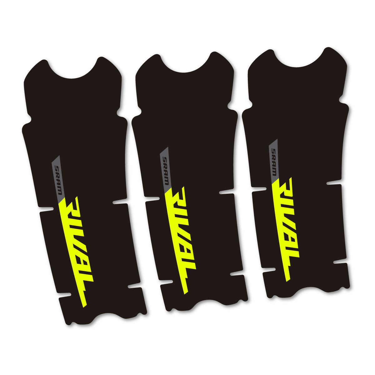 Compatible Stickers for Sram Rival AXS DUB 12v, Crankset vinyl decals - Neon Yellow