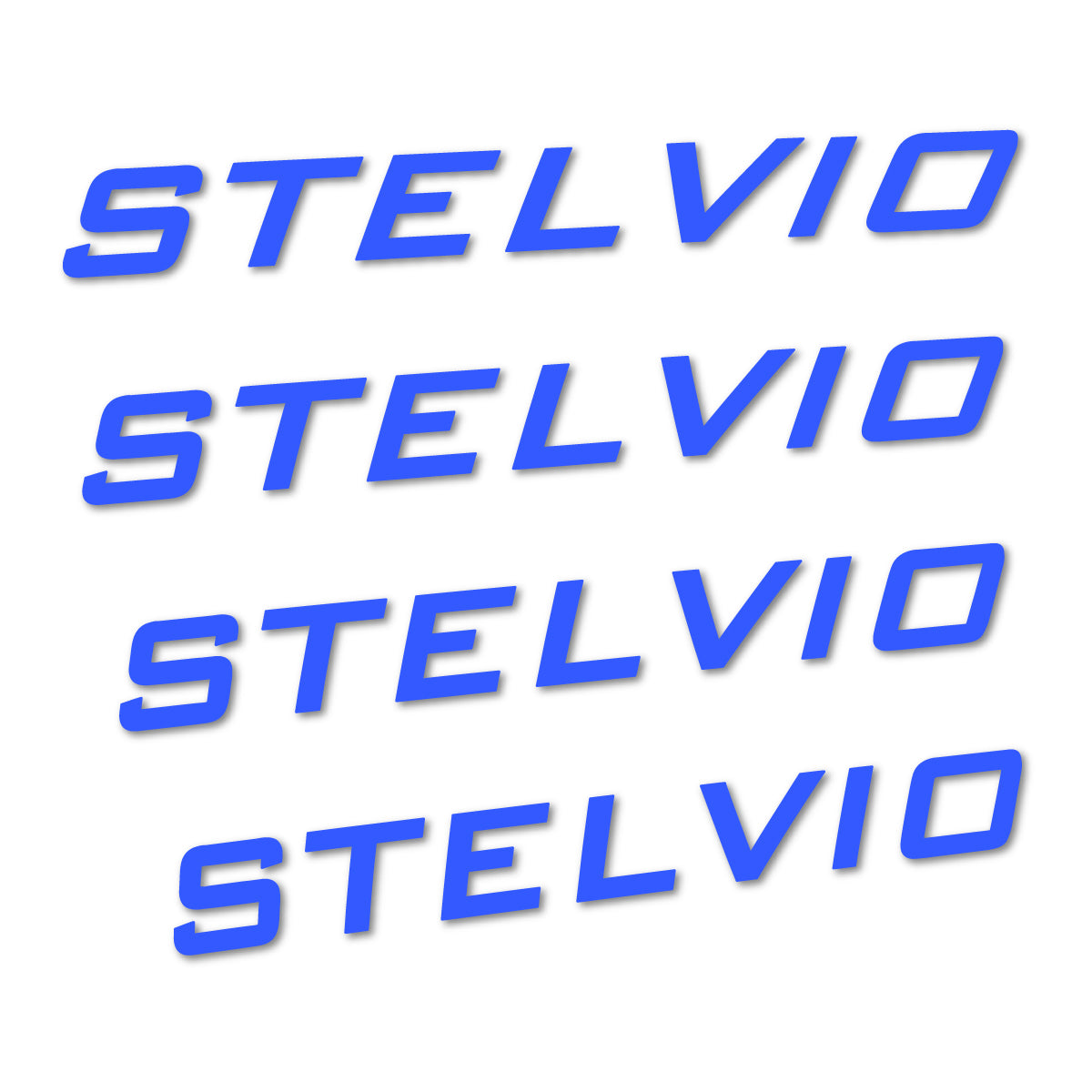 Stickers for Podium Stelvio frame, vinyl decals - Medium Blue