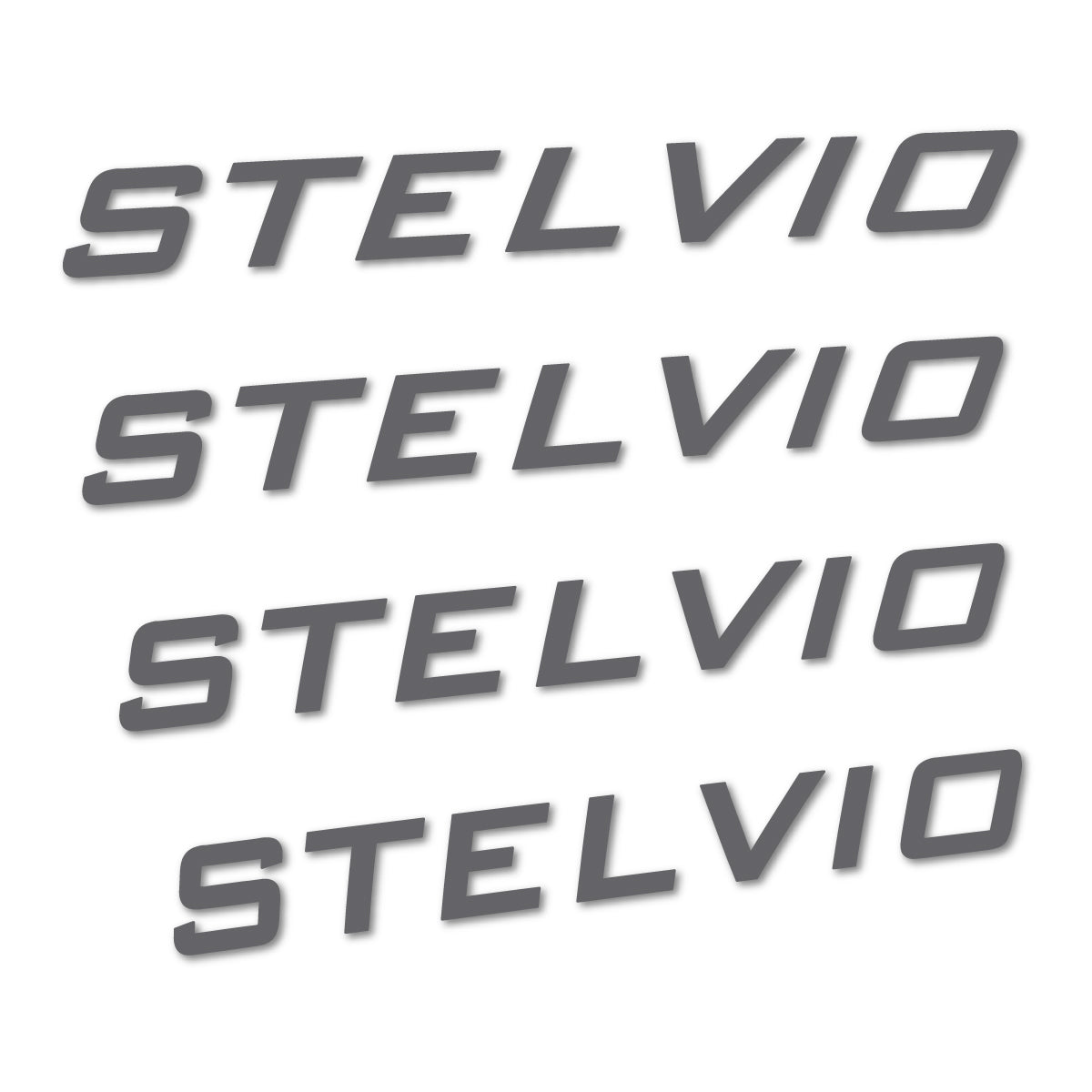 Stickers for Podium Stelvio frame, vinyl decals - Medium Grey