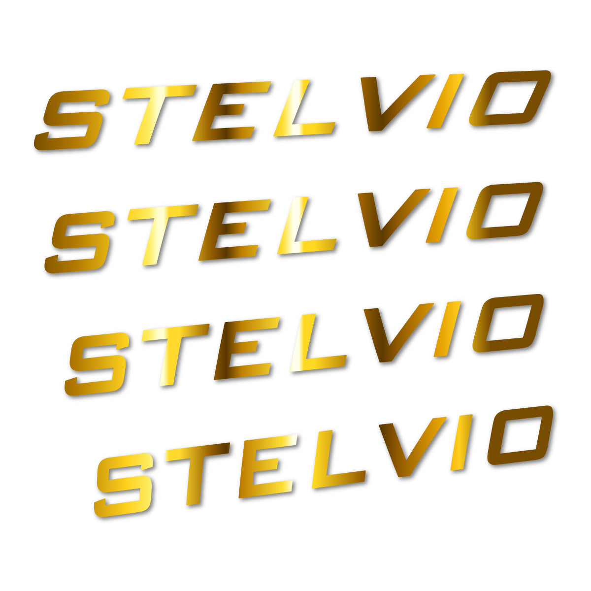 Stickers for Podium Stelvio frame, vinyl decals - Chrome Gold