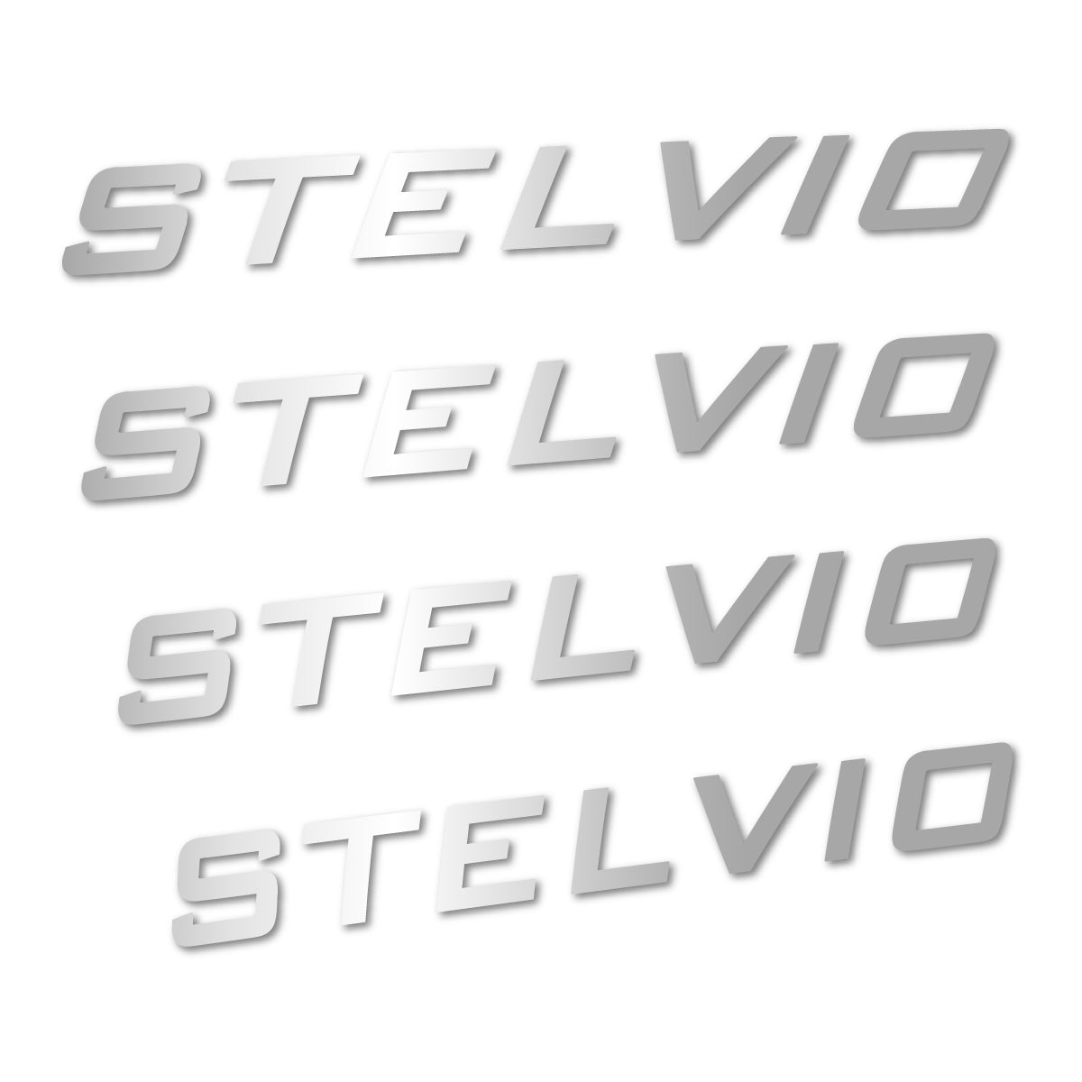 Stickers for Podium Stelvio frame, vinyl decals - Light Silver