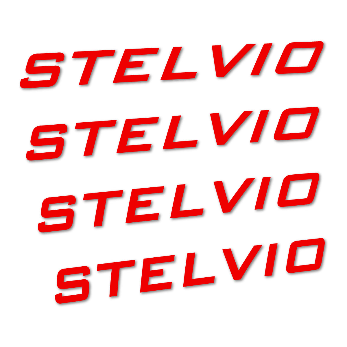Stickers for Podium Stelvio frame, vinyl decals - Red
