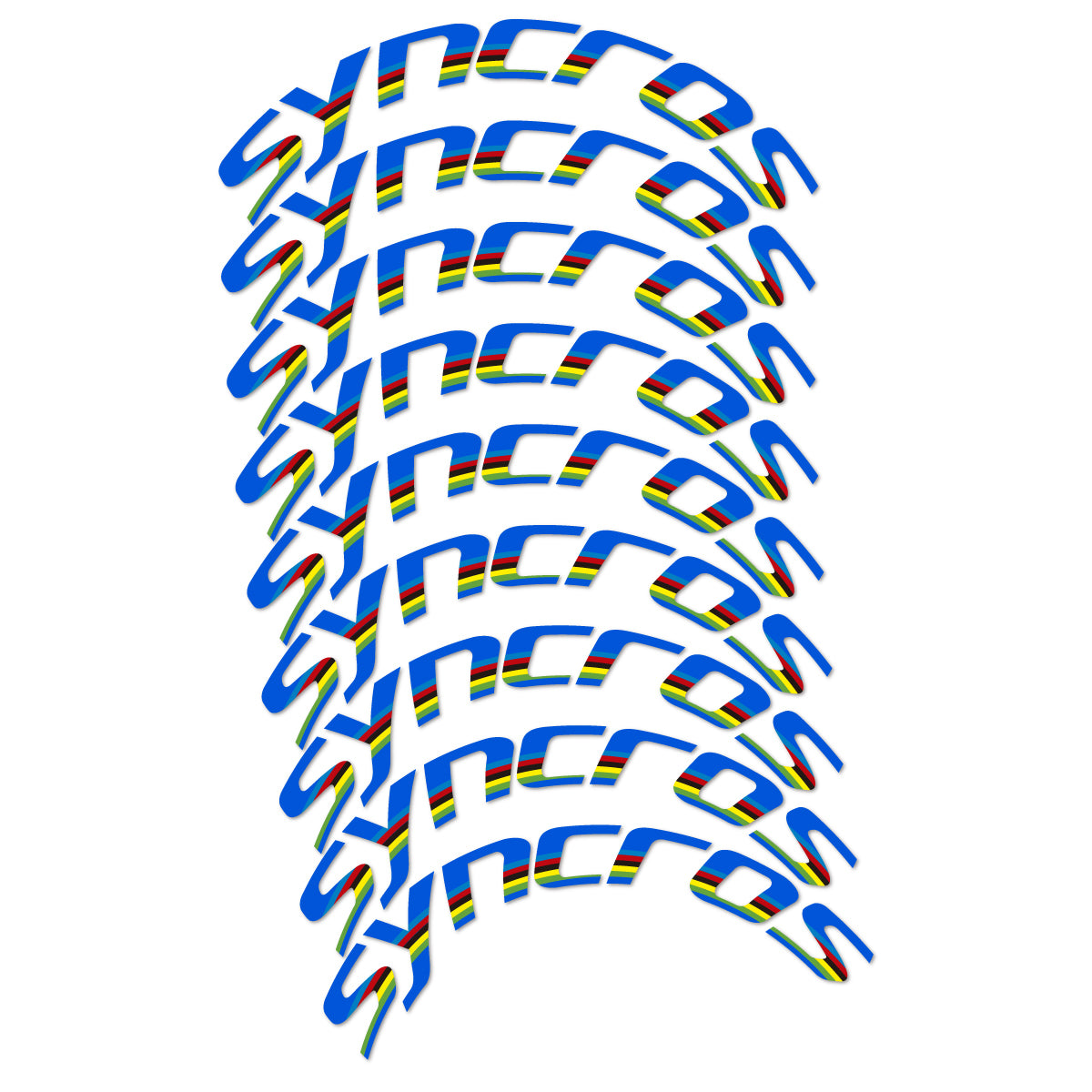 Stickers for Syncros, Road Wheel 80 mm Disc Brake vinyl decals - Sea Blue