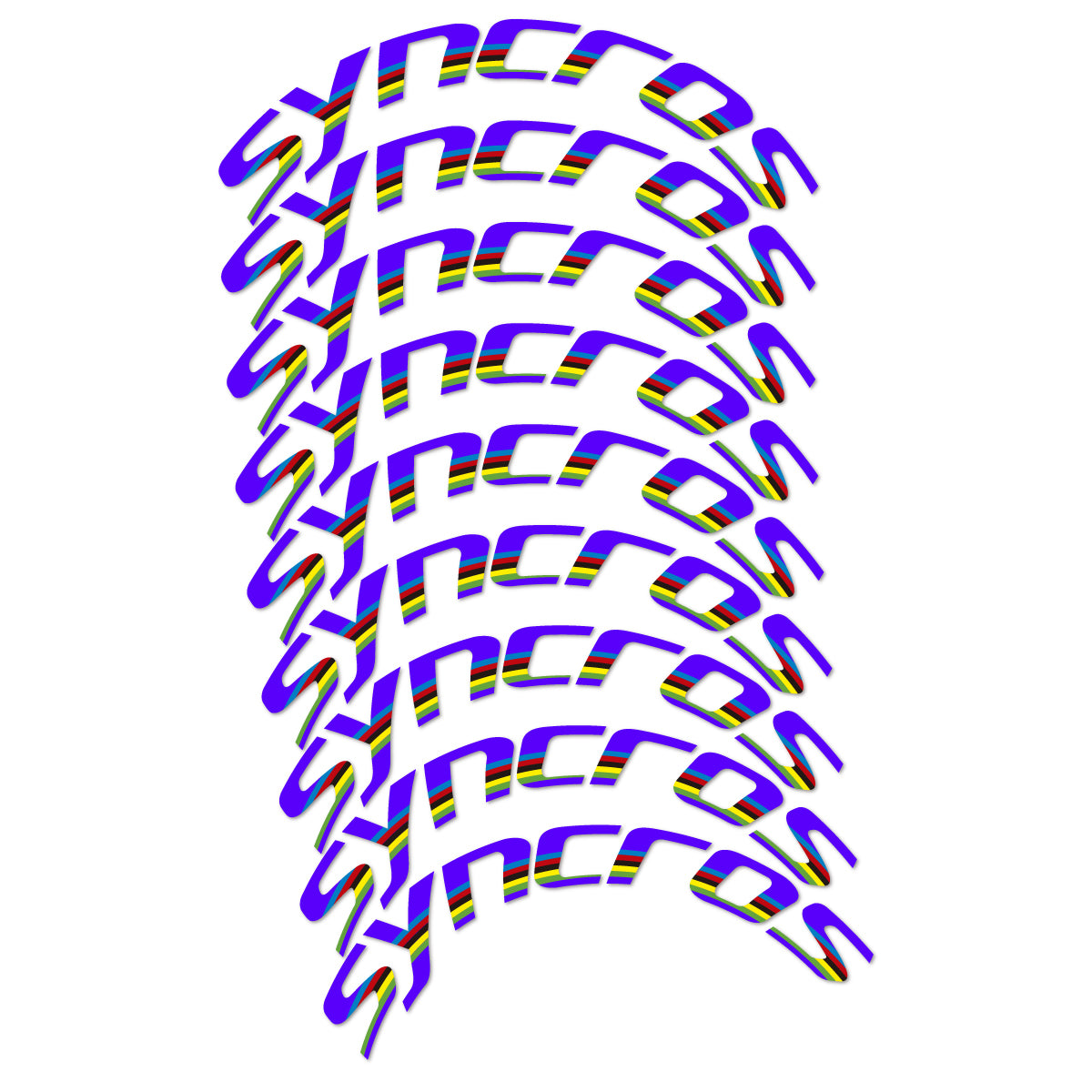 Stickers for Syncros, Road Wheel 80 mm Disc Brake vinyl decals - Reflex Blue