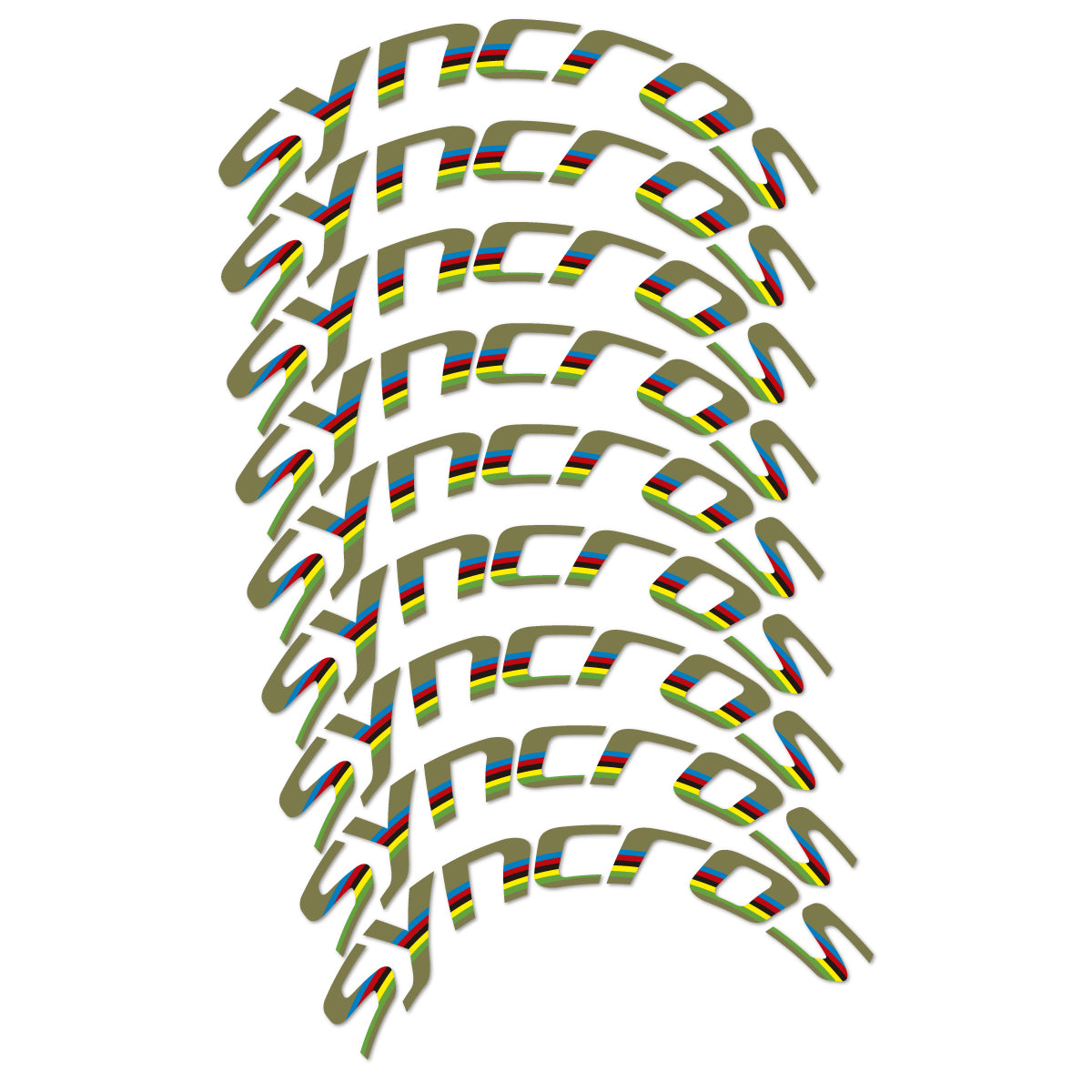 Stickers for Syncros, Road Wheel 80 mm Disc Brake vinyl decals - Khaki