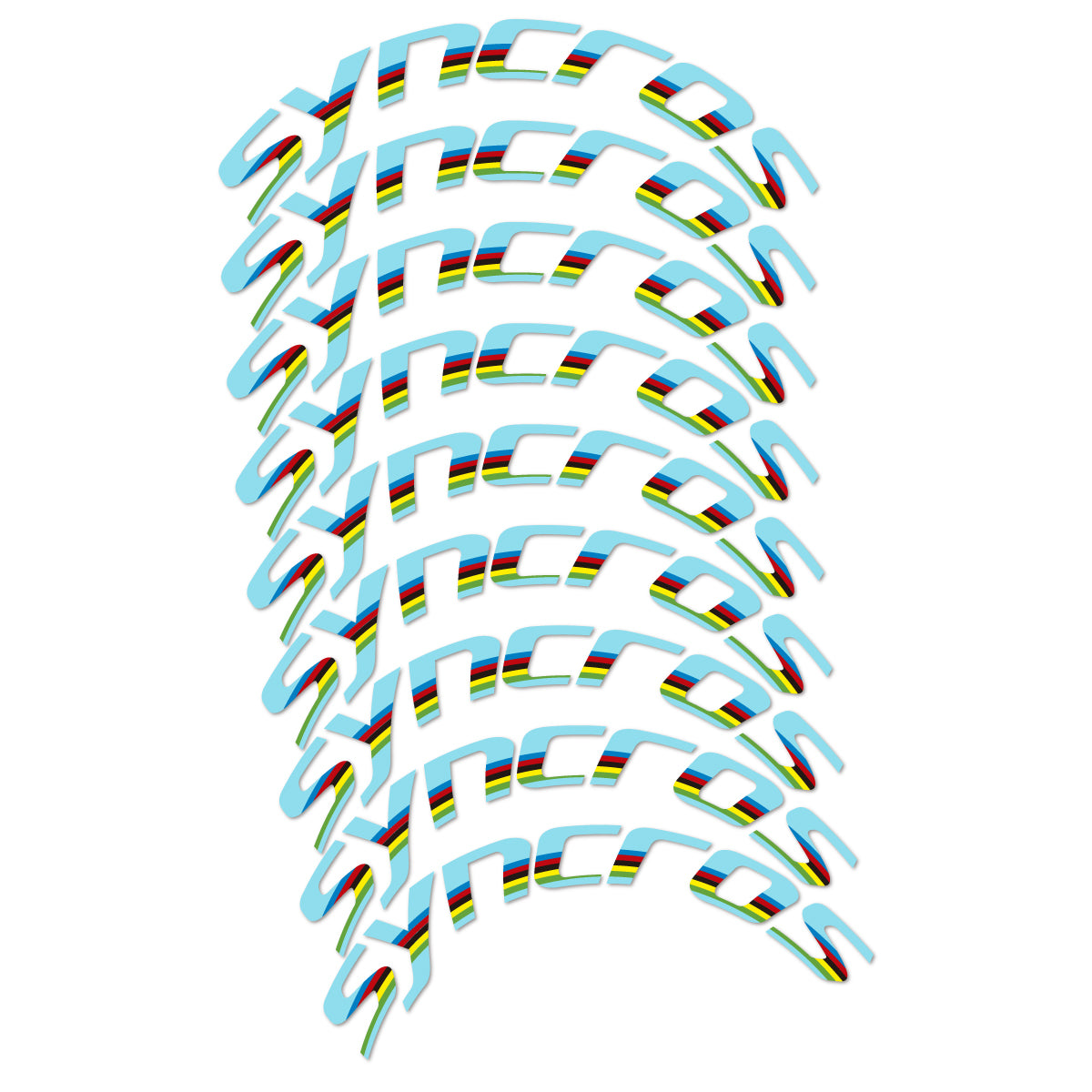 Stickers for Syncros, Road Wheel 80 mm Disc Brake vinyl decals - Sky Blue
