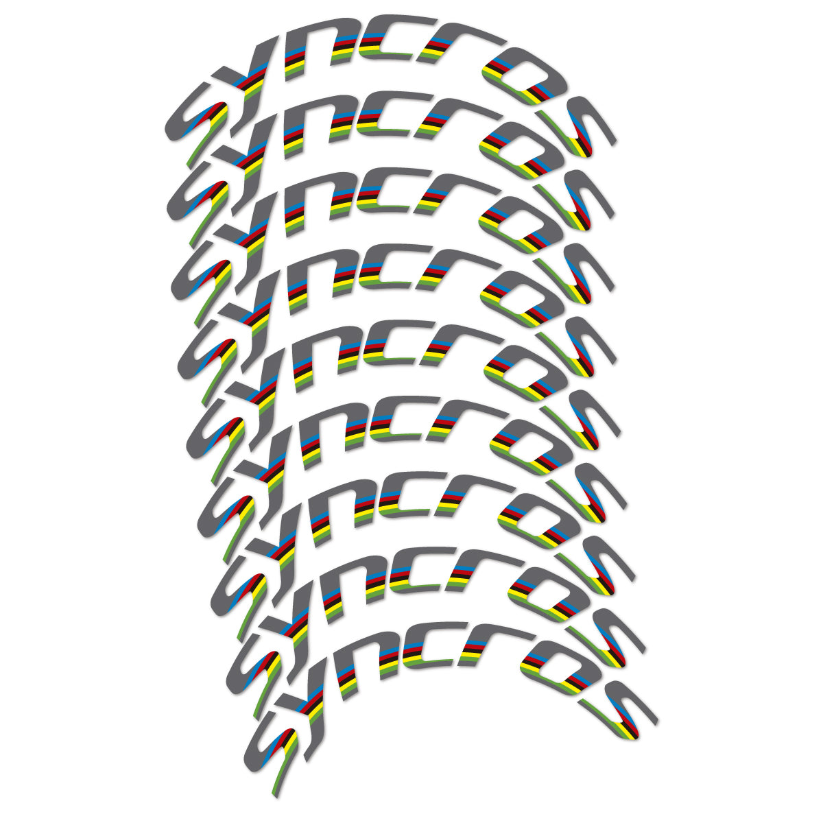 Stickers for Syncros, Road Wheel 80 mm Disc Brake vinyl decals - Medium Grey