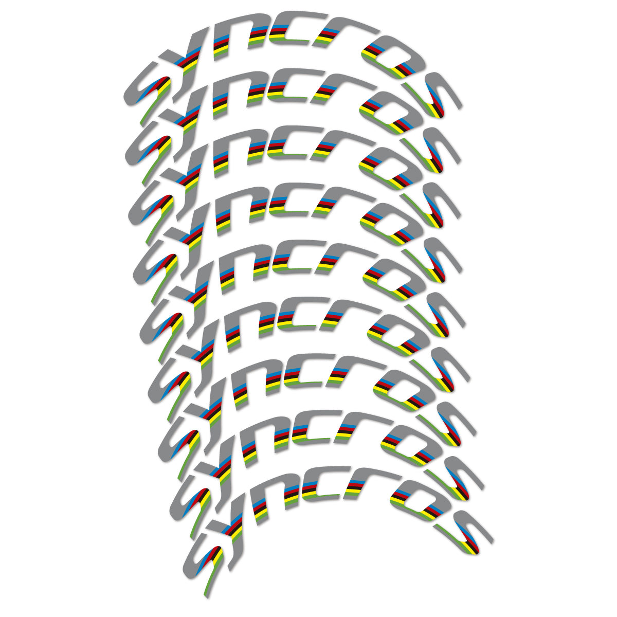 Stickers for Syncros, Road Wheel 80 mm Disc Brake vinyl decals - Traffic Grey