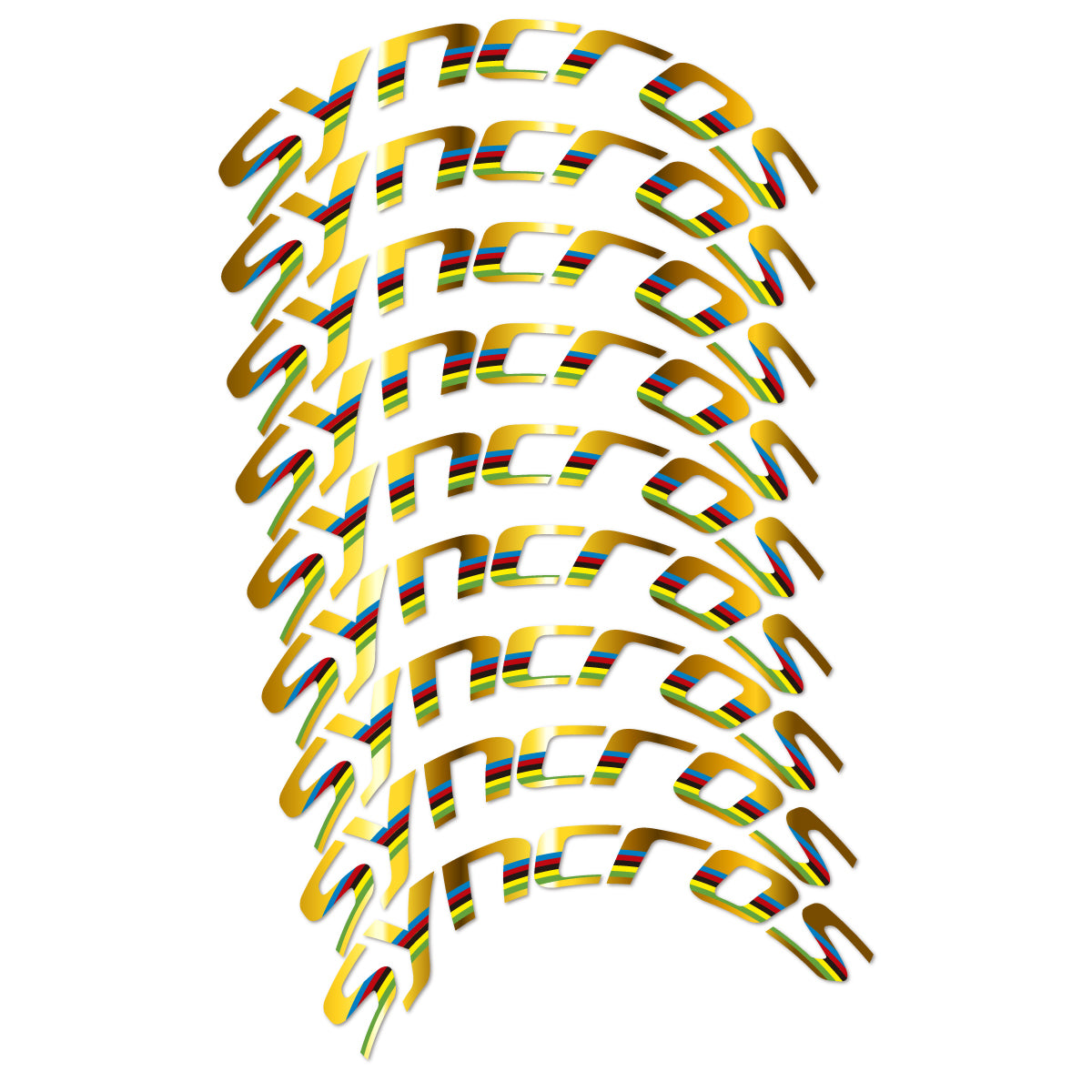 Stickers for Syncros, Road Wheel 80 mm Disc Brake vinyl decals - Chrome Gold