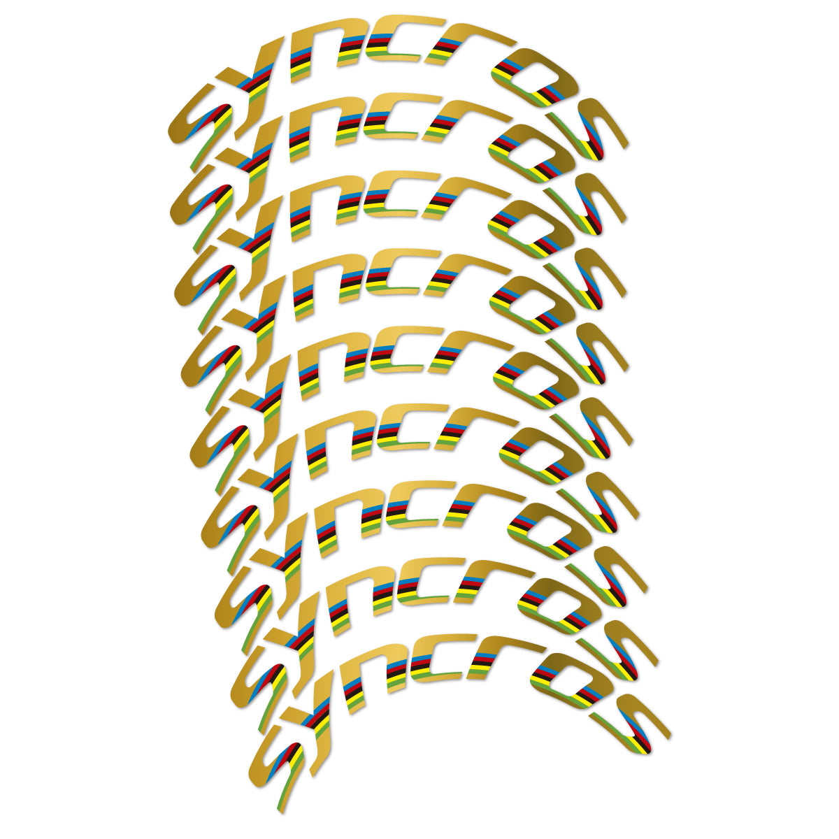 Stickers for Syncros, Road Wheel 80 mm Disc Brake vinyl decals - Gold