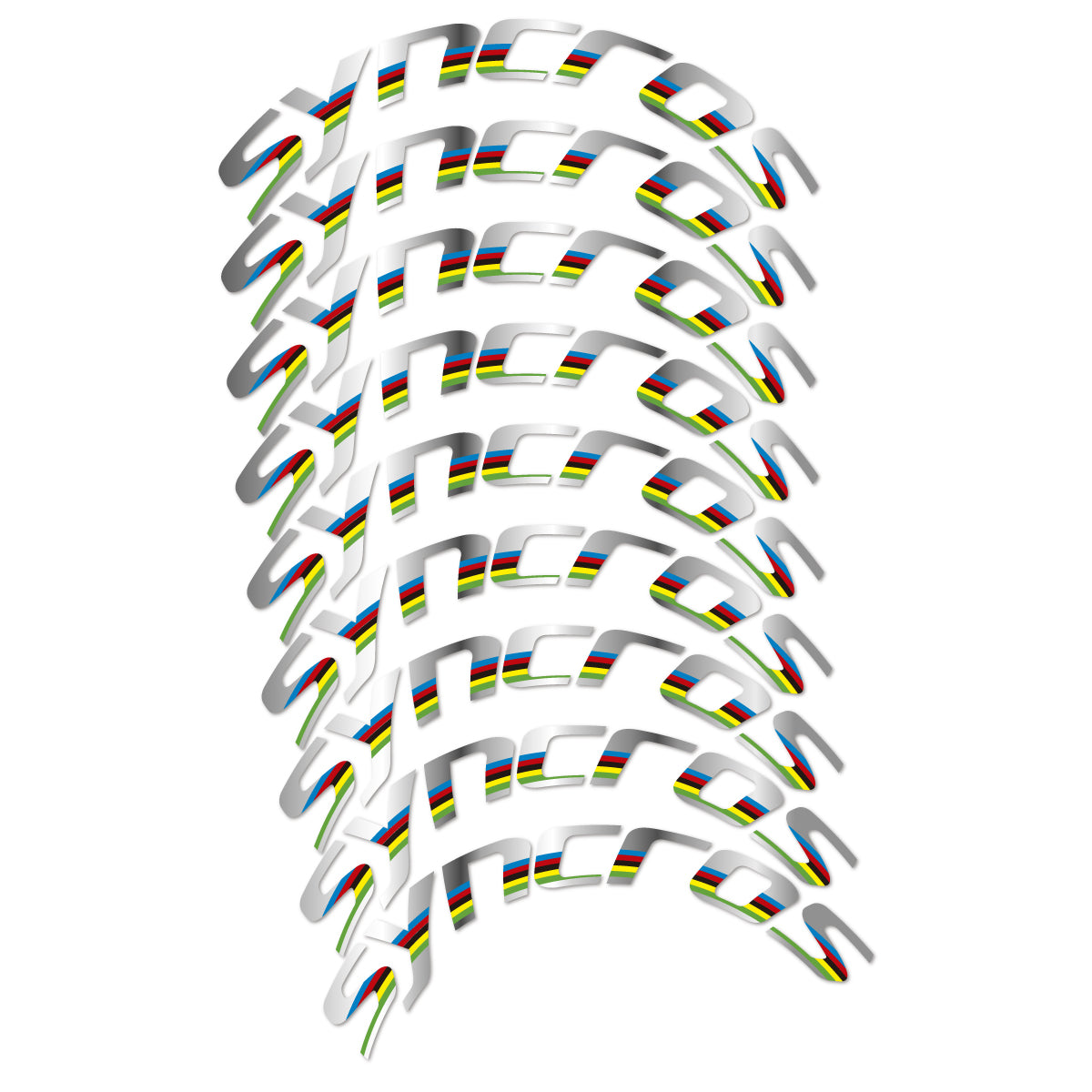 Stickers for Syncros, Road Wheel 80 mm Disc Brake vinyl decals - Chrome Silver