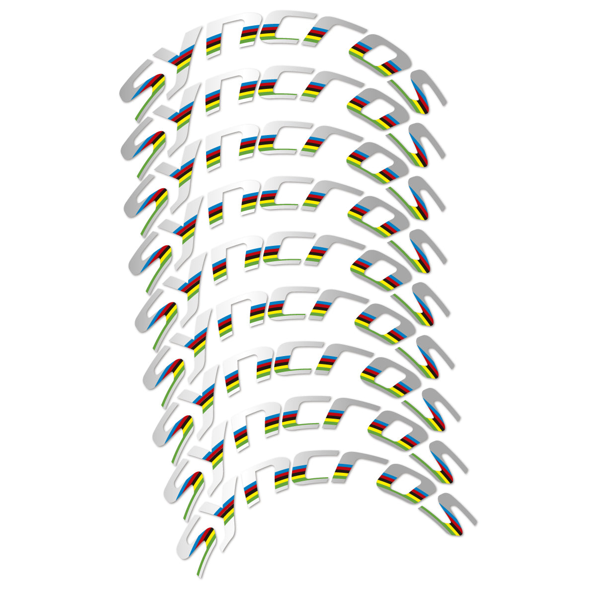 Stickers for Syncros, Road Wheel 80 mm Disc Brake vinyl decals - Light Silver