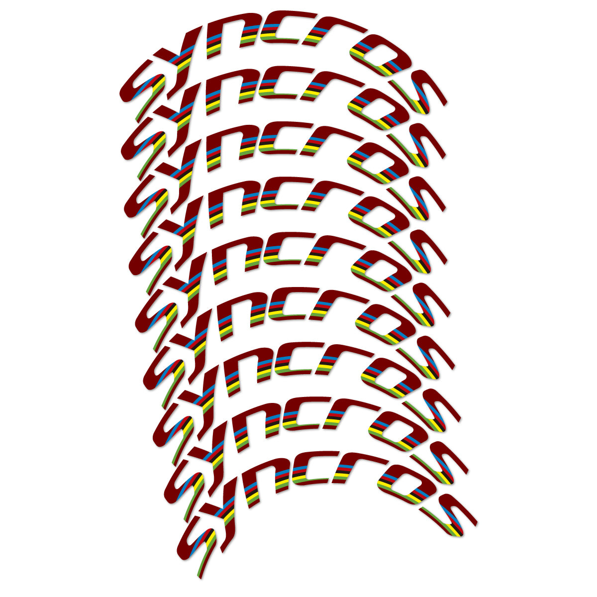 Stickers for Syncros, Road Wheel 80 mm Disc Brake vinyl decals - Very Dark Red