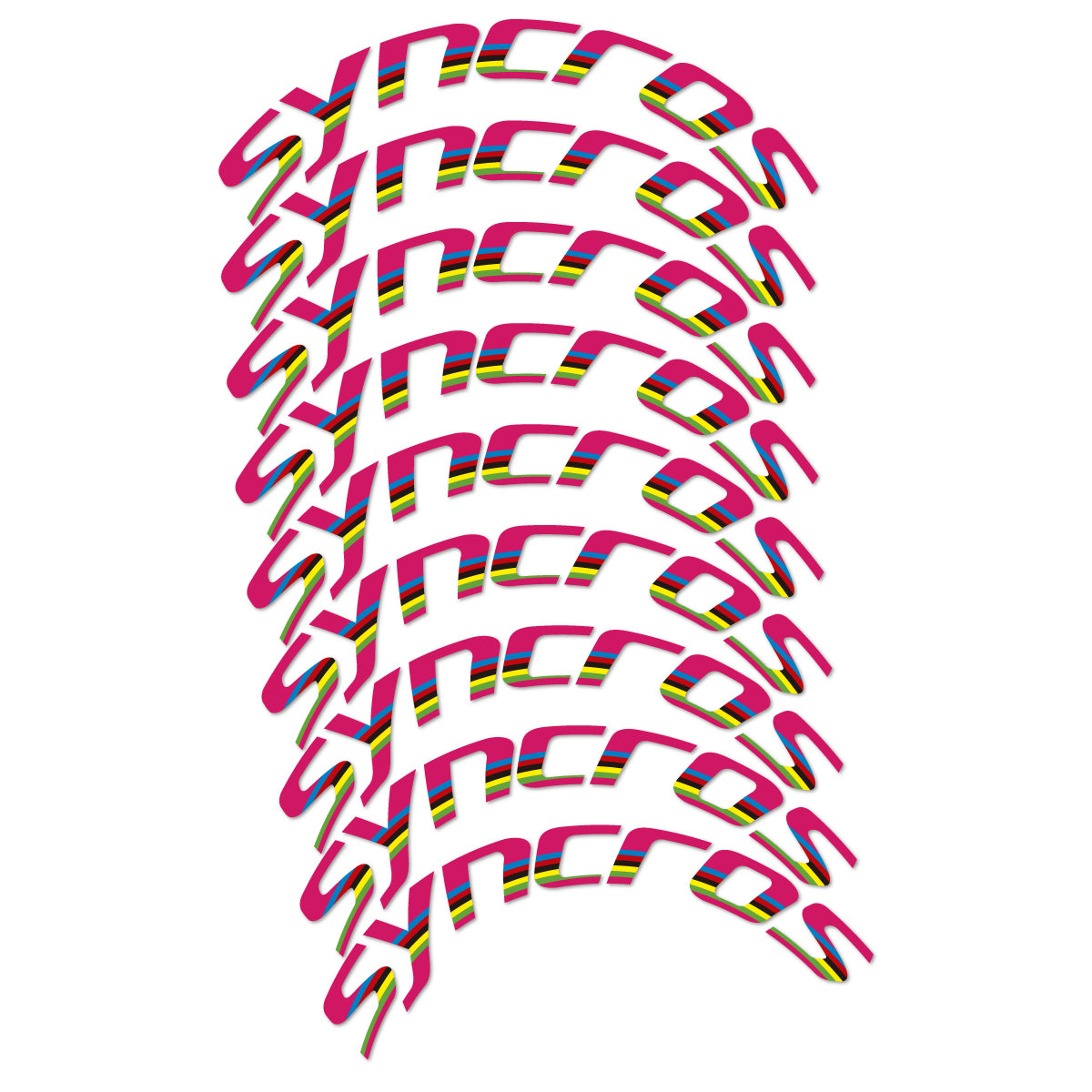 Stickers for Syncros, Road Wheel 80 mm Disc Brake vinyl decals - Dark Pink