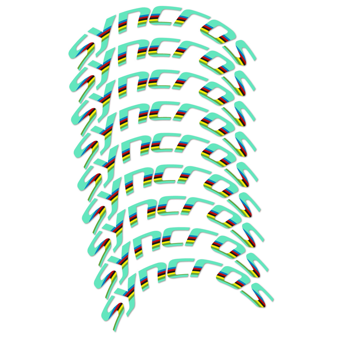 Stickers for Syncros, Road Wheel 80 mm Disc Brake vinyl decals - Mint