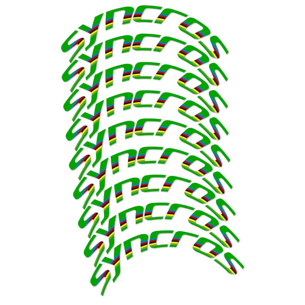 Stickers for Syncros, Road Wheel 80 mm Disc Brake vinyl decals - Green