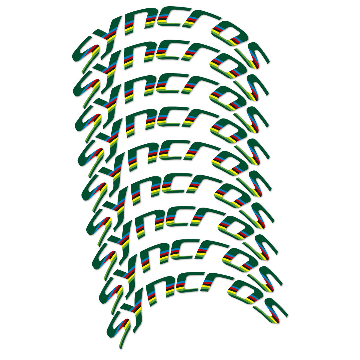 Stickers for Syncros, Road Wheel 80 mm Disc Brake vinyl decals - Dark Green