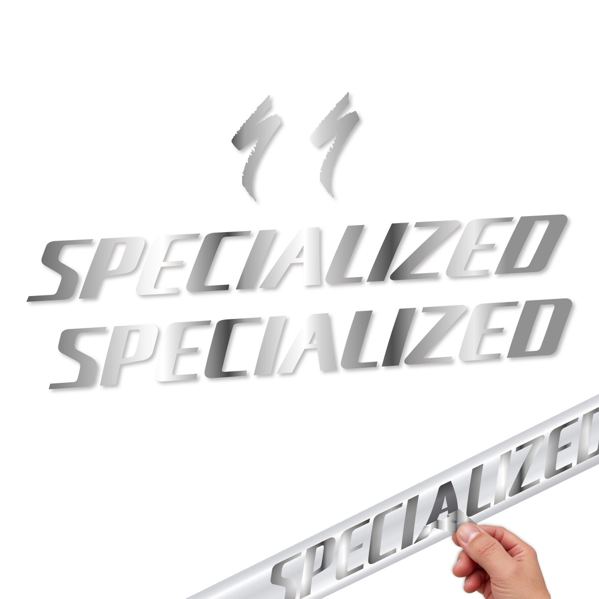 Compatible Stickers for Specialized Tarmac SL8 2024-2026, Frame vinyl decals - Chrome Silver