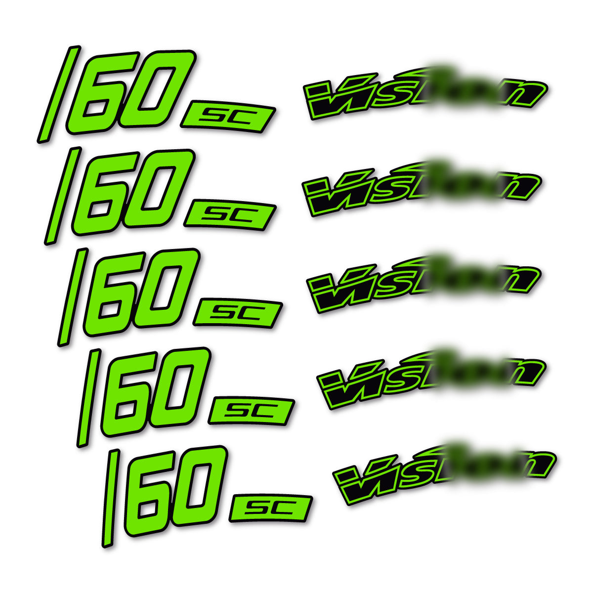 Compatible Stickers for Visixn SC 60 i23 Disc, Road Wheel 60mm vinyl decals - Apple Green