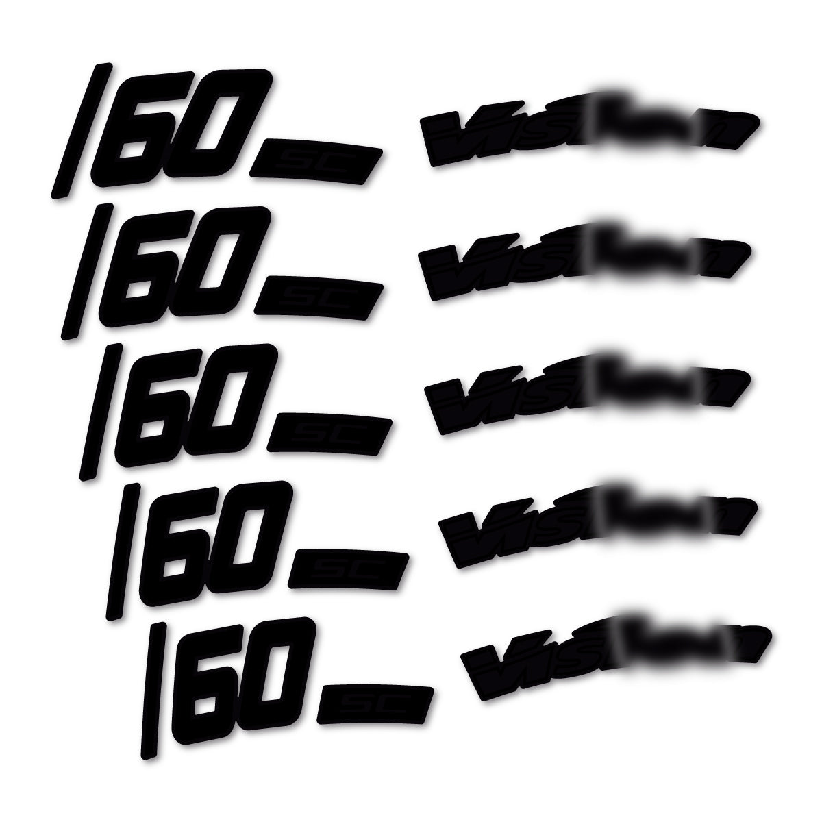 Compatible Stickers for Visixn SC 60 i23 Disc, Road Wheel 60mm vinyl decals - Black