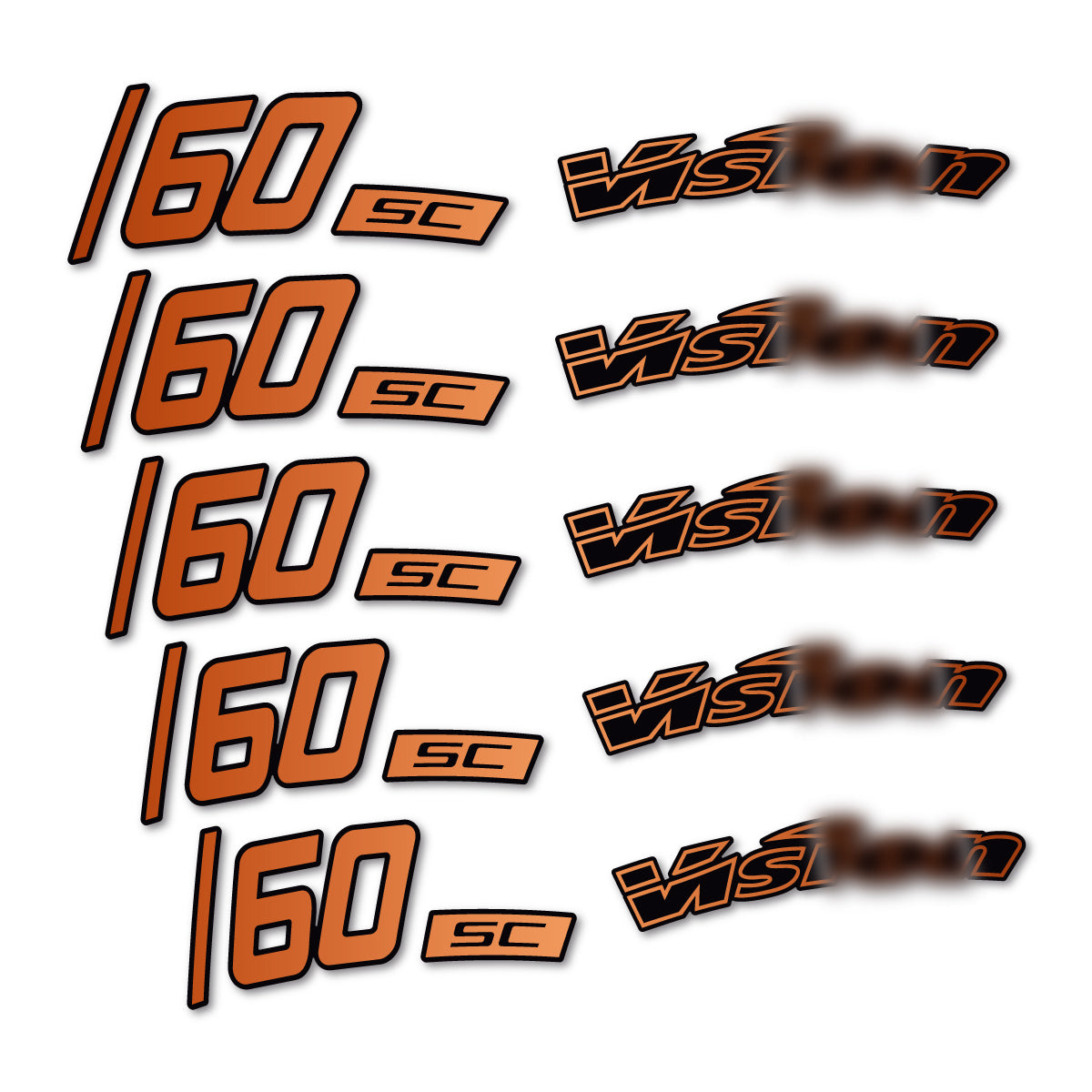 Compatible Stickers for Visixn SC 60 i23 Disc, Road Wheel 60mm vinyl decals - Bronze