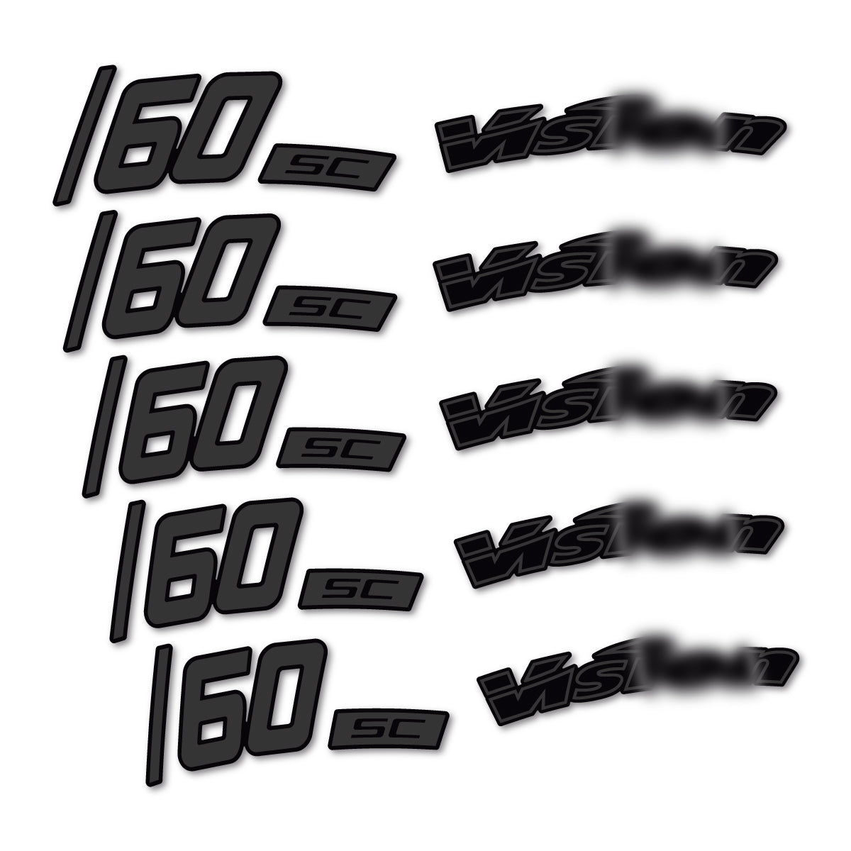 Compatible Stickers for Visixn SC 60 i23 Disc, Road Wheel 60mm vinyl decals - Very Dark Grey