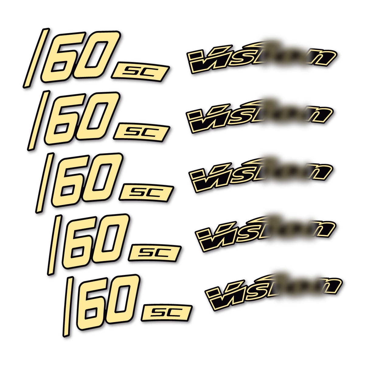 Compatible Stickers for Visixn SC 60 i23 Disc, Road Wheel 60mm vinyl decals - Cream