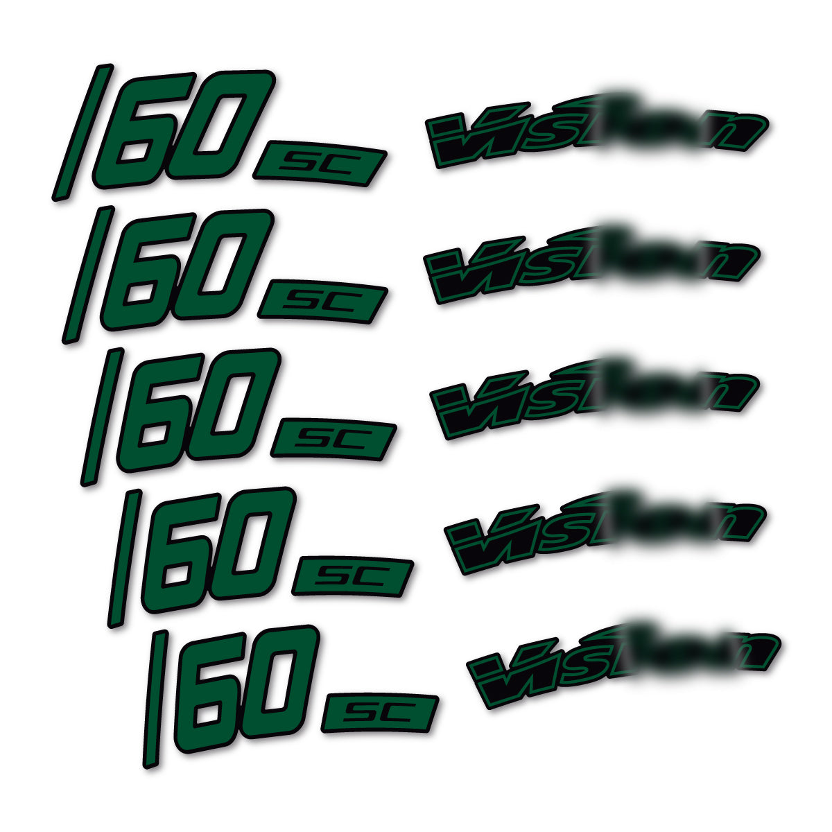 Compatible Stickers for Visixn SC 60 i23 Disc, Road Wheel 60mm vinyl decals - Dark Green