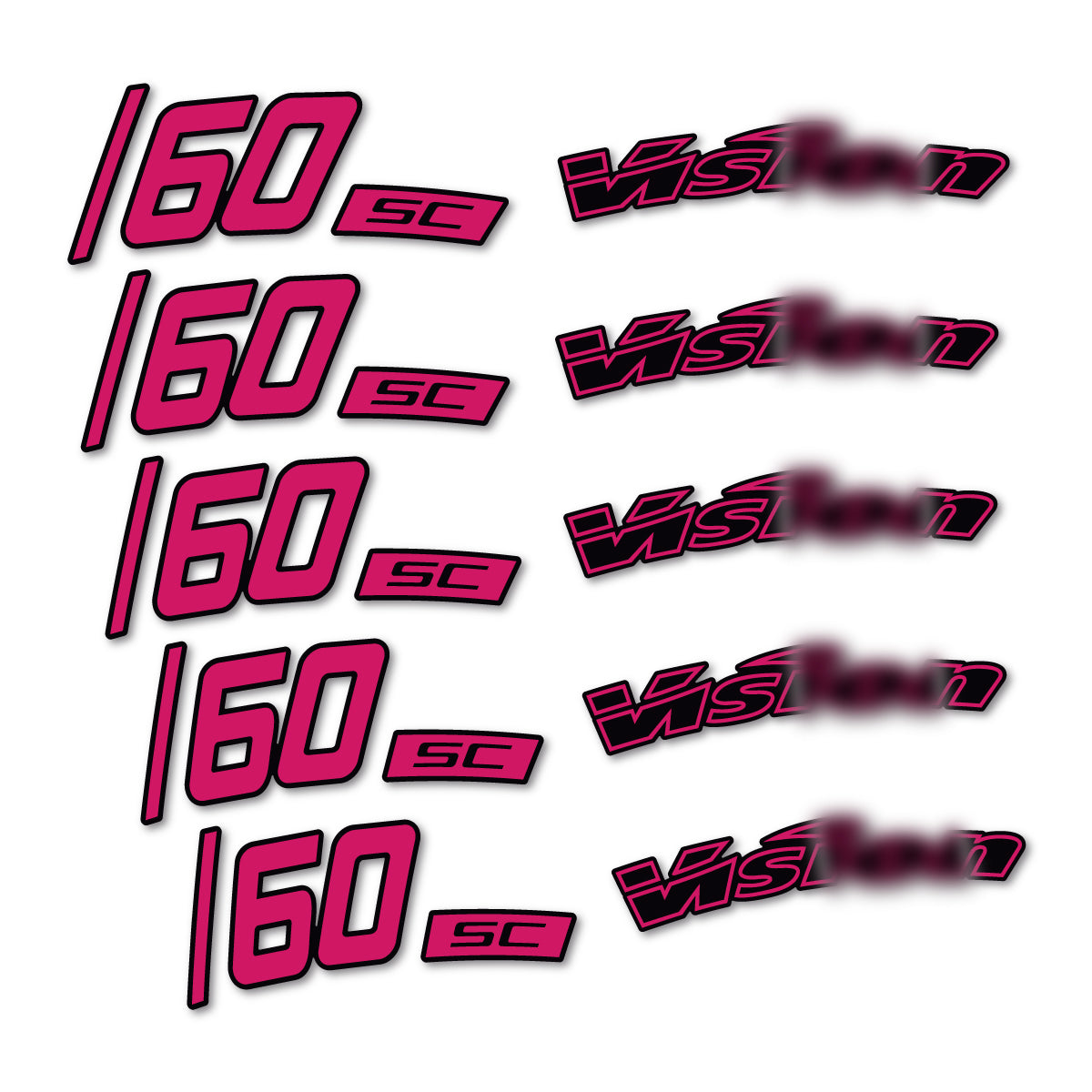 Compatible Stickers for Visixn SC 60 i23 Disc, Road Wheel 60mm vinyl decals - Dark Pink