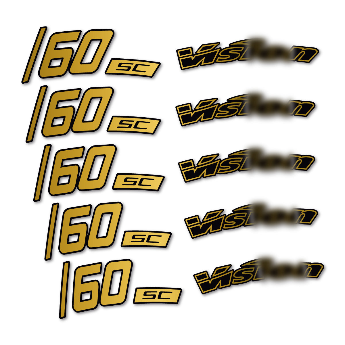 Compatible Stickers for Visixn SC 60 i23 Disc, Road Wheel 60mm vinyl decals - Gold