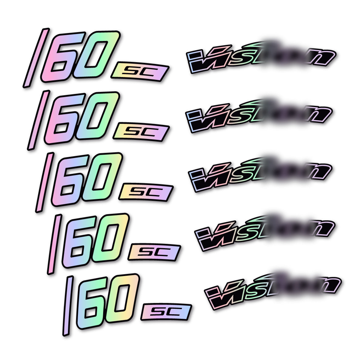 Compatible Stickers for Visixn SC 60 i23 Disc, Road Wheel 60mm vinyl decals - Hollographic