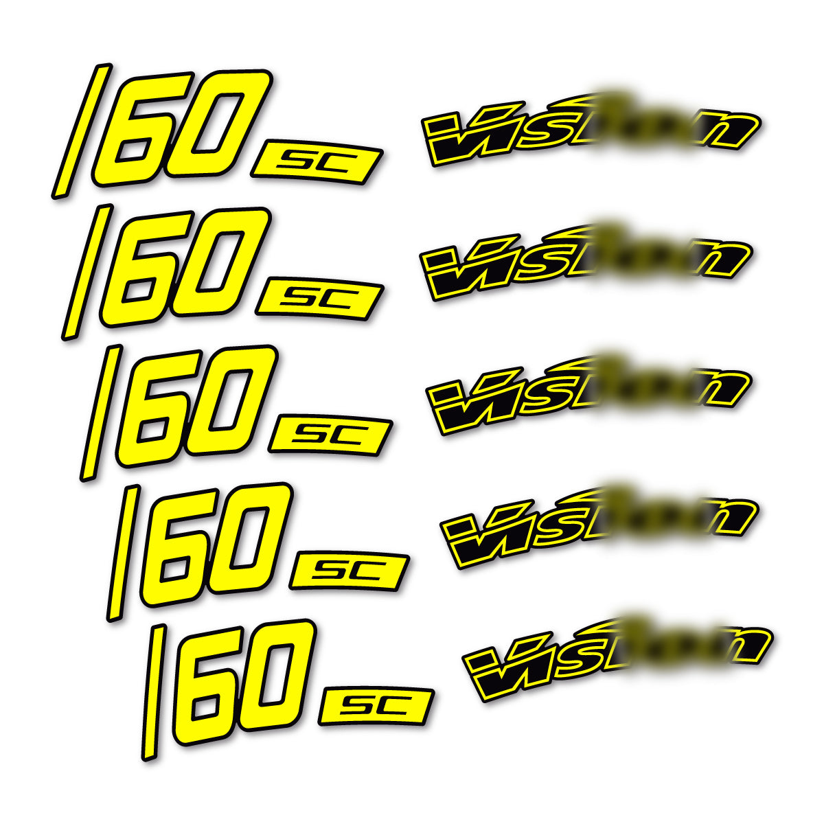 Compatible Stickers for Visixn SC 60 i23 Disc, Road Wheel 60mm vinyl decals - Lemon Yellow