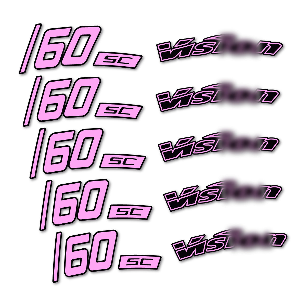 Compatible Stickers for Visixn SC 60 i23 Disc, Road Wheel 60mm vinyl decals - Light Lilac