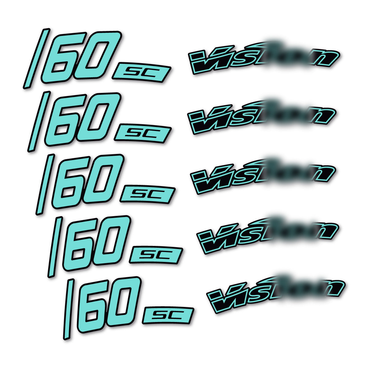 Compatible Stickers for Visixn SC 60 i23 Disc, Road Wheel 60mm vinyl decals - Blue Green