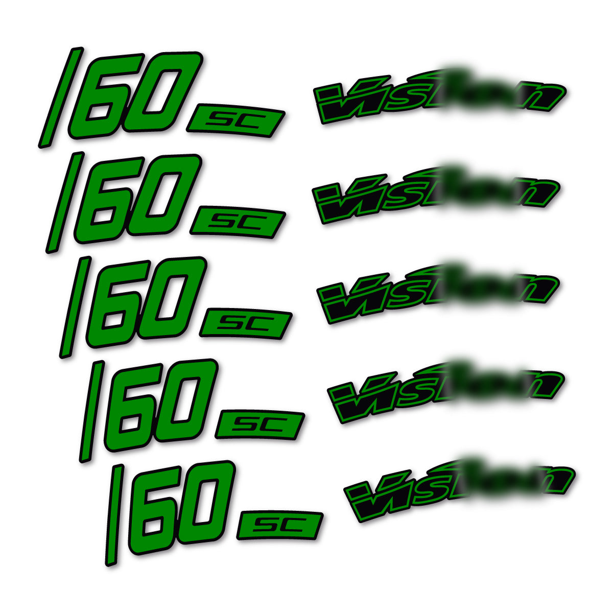 Compatible Stickers for Visixn SC 60 i23 Disc, Road Wheel 60mm vinyl decals - Medium Green