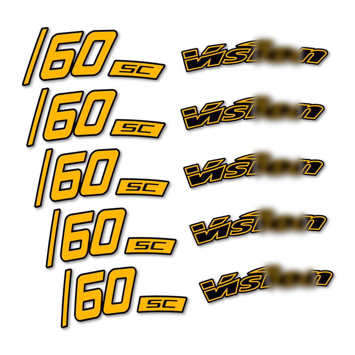 Compatible Stickers for Visixn SC 60 i23 Disc, Road Wheel 60mm vinyl decals - Medium Yellow