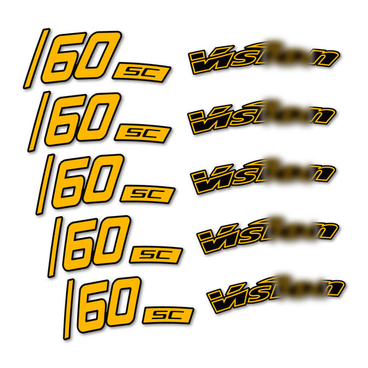 Medium Yellow decal for Visixn SC 60 i23 Disc road wheel 60mm – bike sticker vinyl