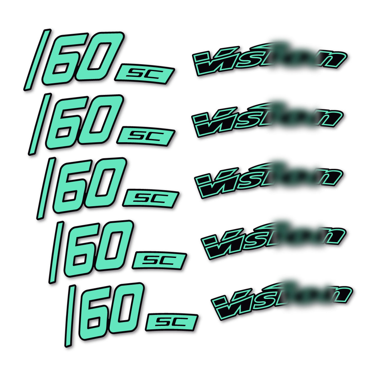 Compatible Stickers for Visixn SC 60 i23 Disc, Road Wheel 60mm vinyl decals - Mint