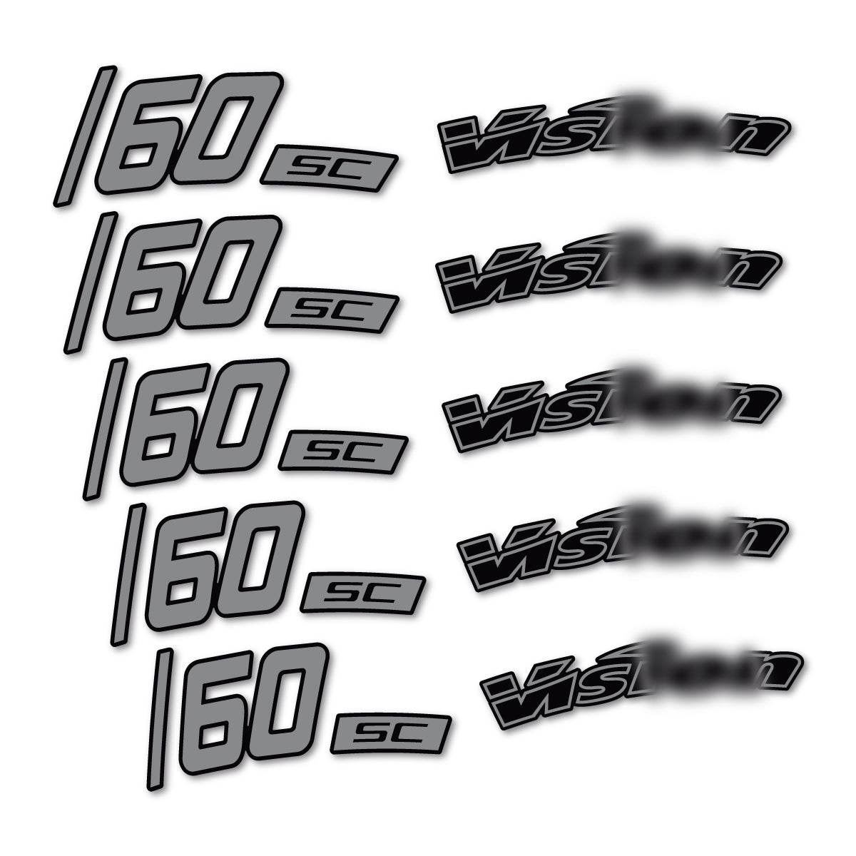 Compatible Stickers for Visixn SC 60 i23 Disc, Road Wheel 60mm vinyl decals - Traffic Grey