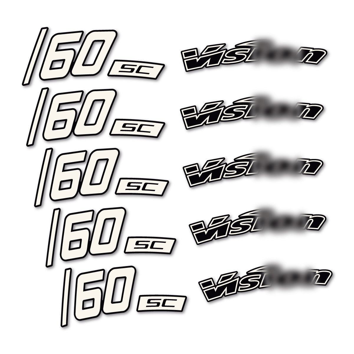 Compatible Stickers for Visixn SC 60 i23 Disc, Road Wheel 60mm vinyl decals - Bone White