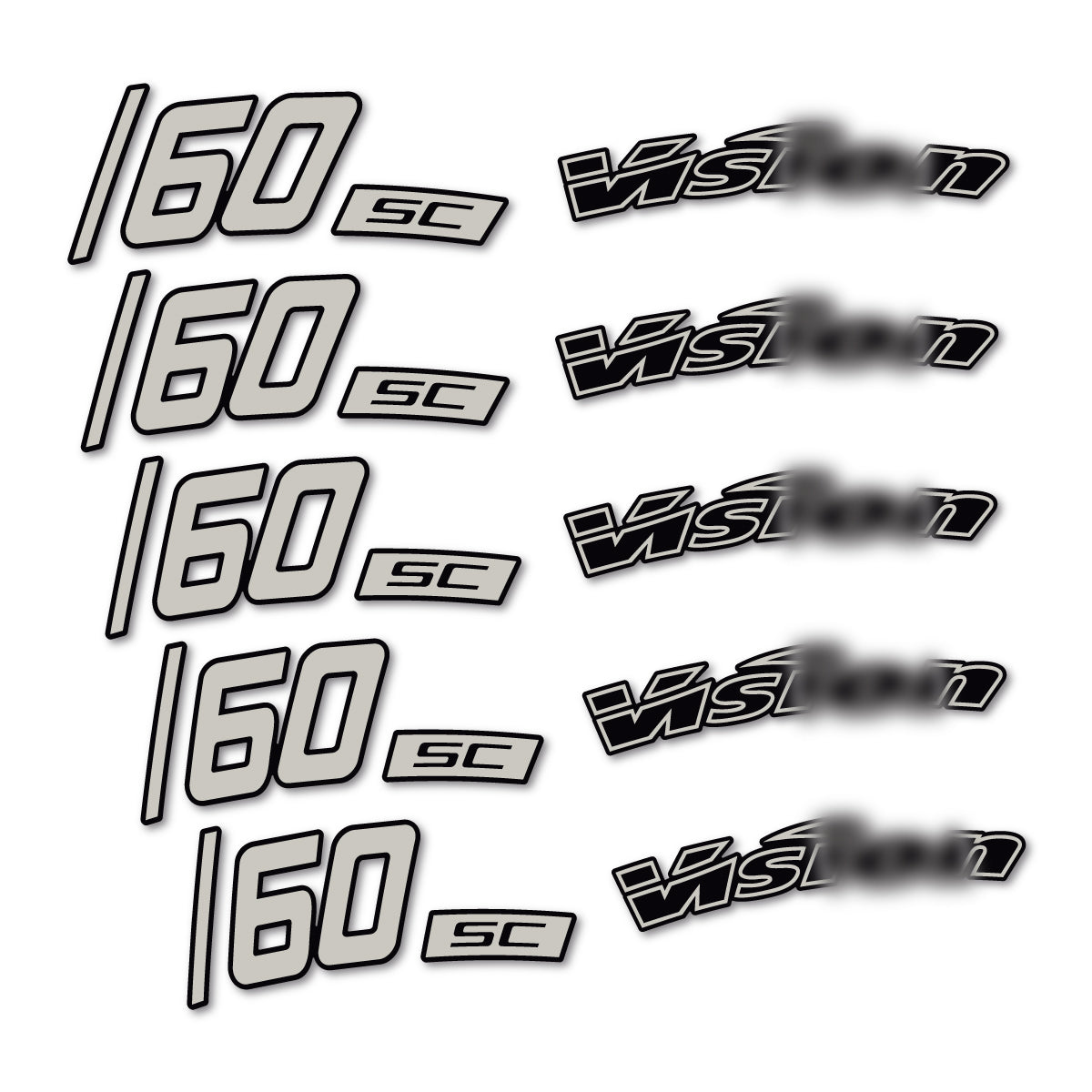 Compatible Stickers for Visixn SC 60 i23 Disc, Road Wheel 60mm vinyl decals - Light Grey