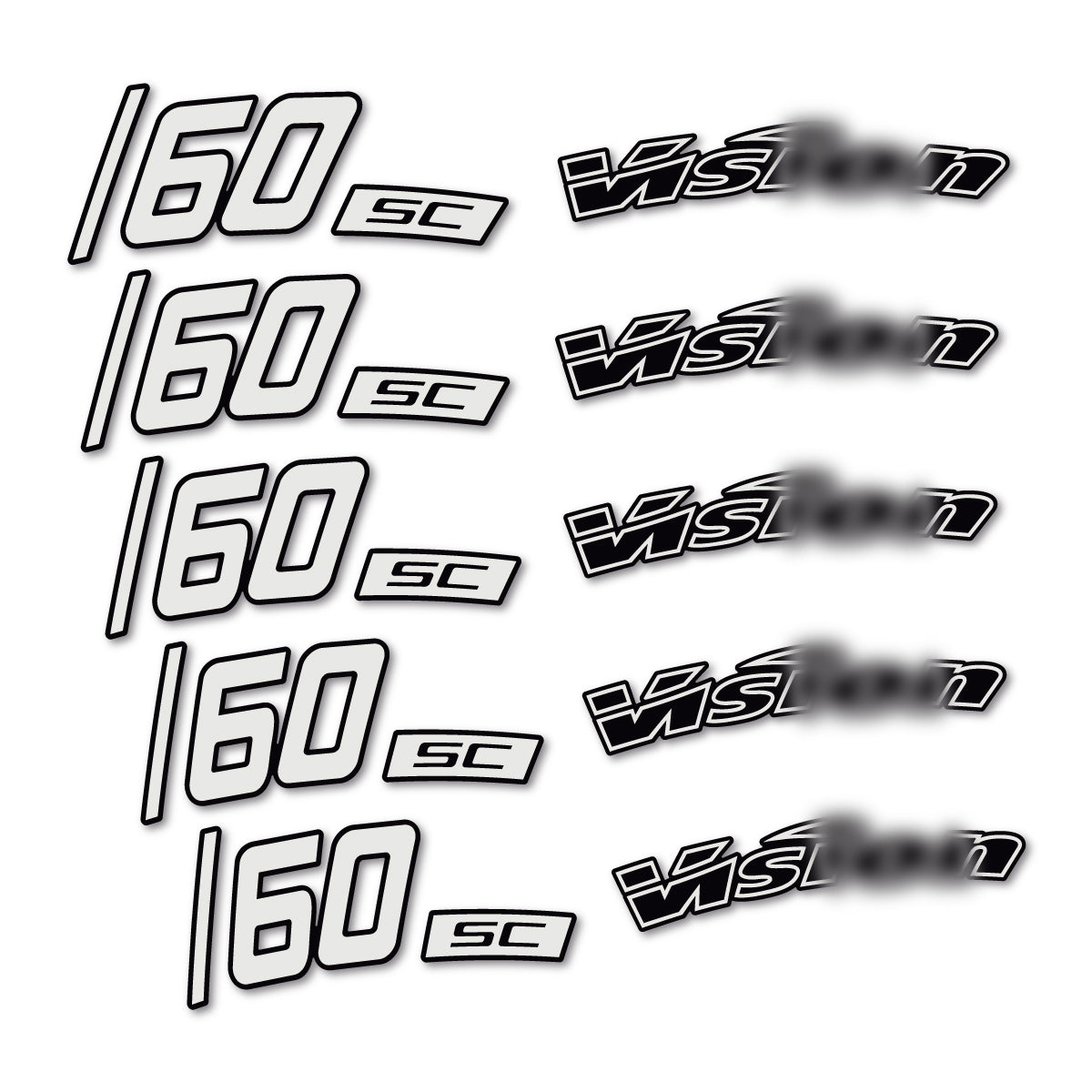 Compatible Stickers for Visixn SC 60 i23 Disc, Road Wheel 60mm vinyl decals - Pearl Grey