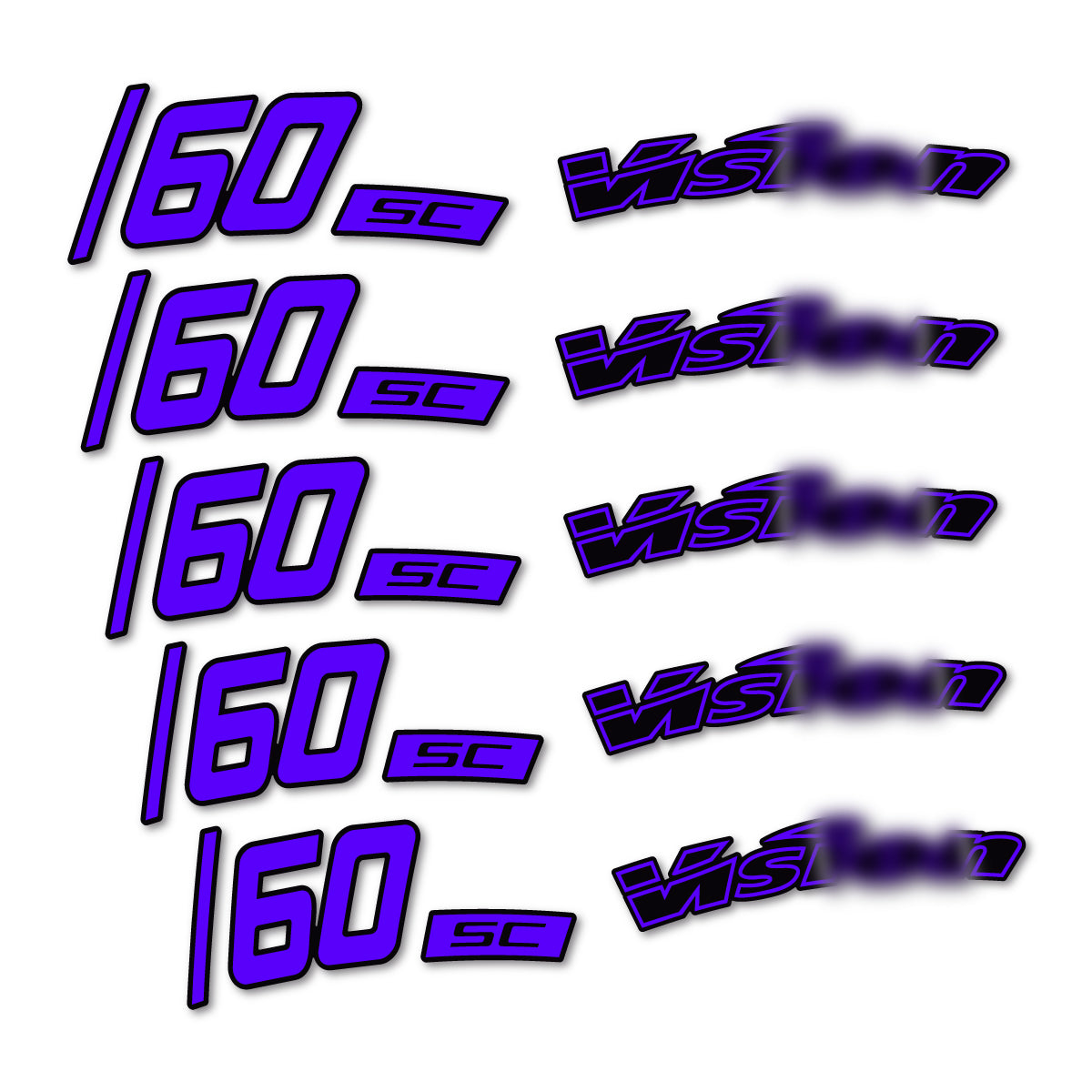 Compatible Stickers for Visixn SC 60 i23 Disc, Road Wheel 60mm vinyl decals - Reflex Blue