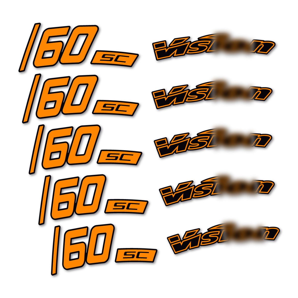 Compatible Stickers for Visixn SC 60 i23 Disc, Road Wheel 60mm vinyl decals - Saffron Yellow