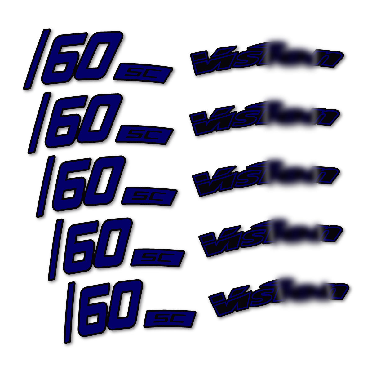 Compatible Stickers for Visixn SC 60 i23 Disc, Road Wheel 60mm vinyl decals - Scandinavian Blue