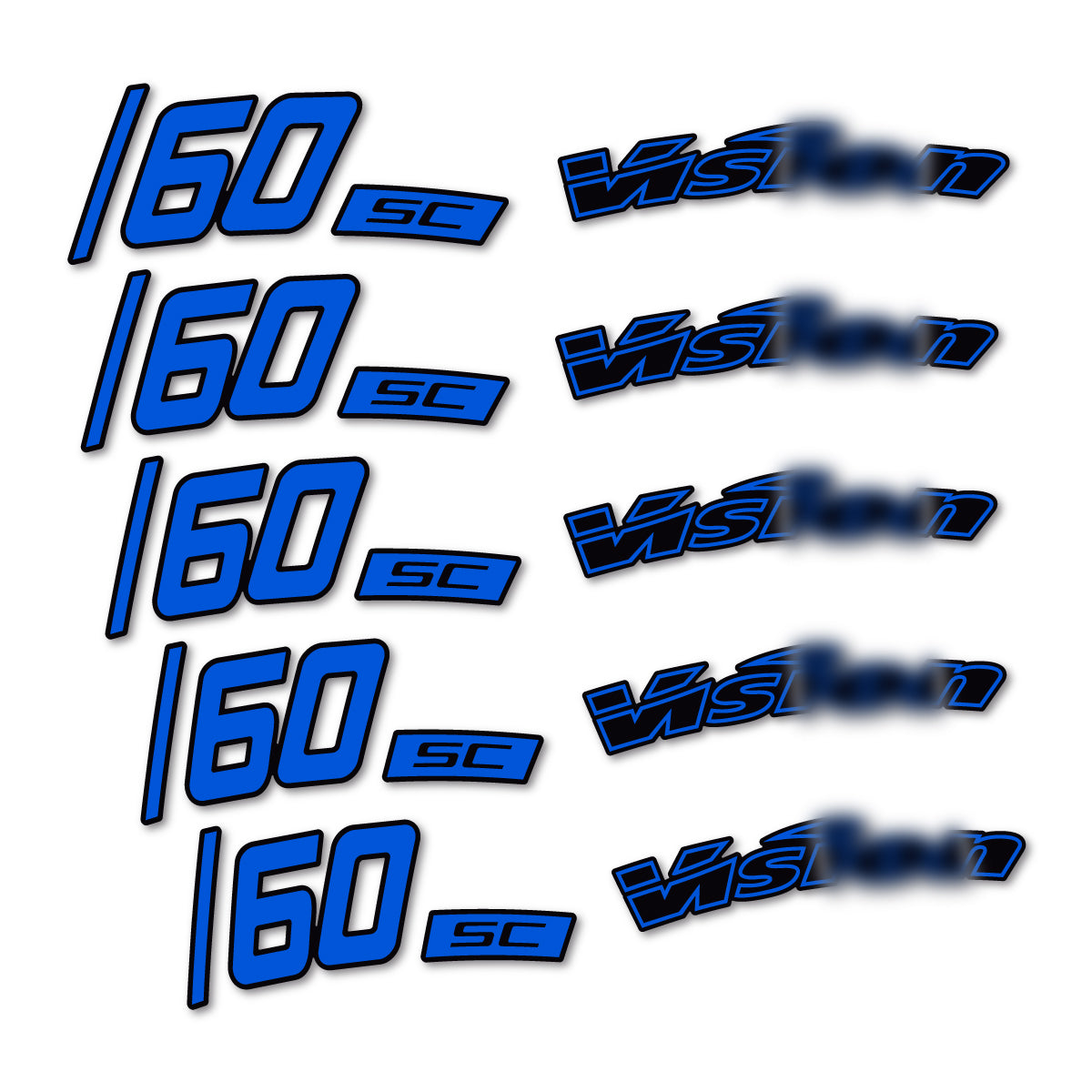 Compatible Stickers for Visixn SC 60 i23 Disc, Road Wheel 60mm vinyl decals - Sea Blue