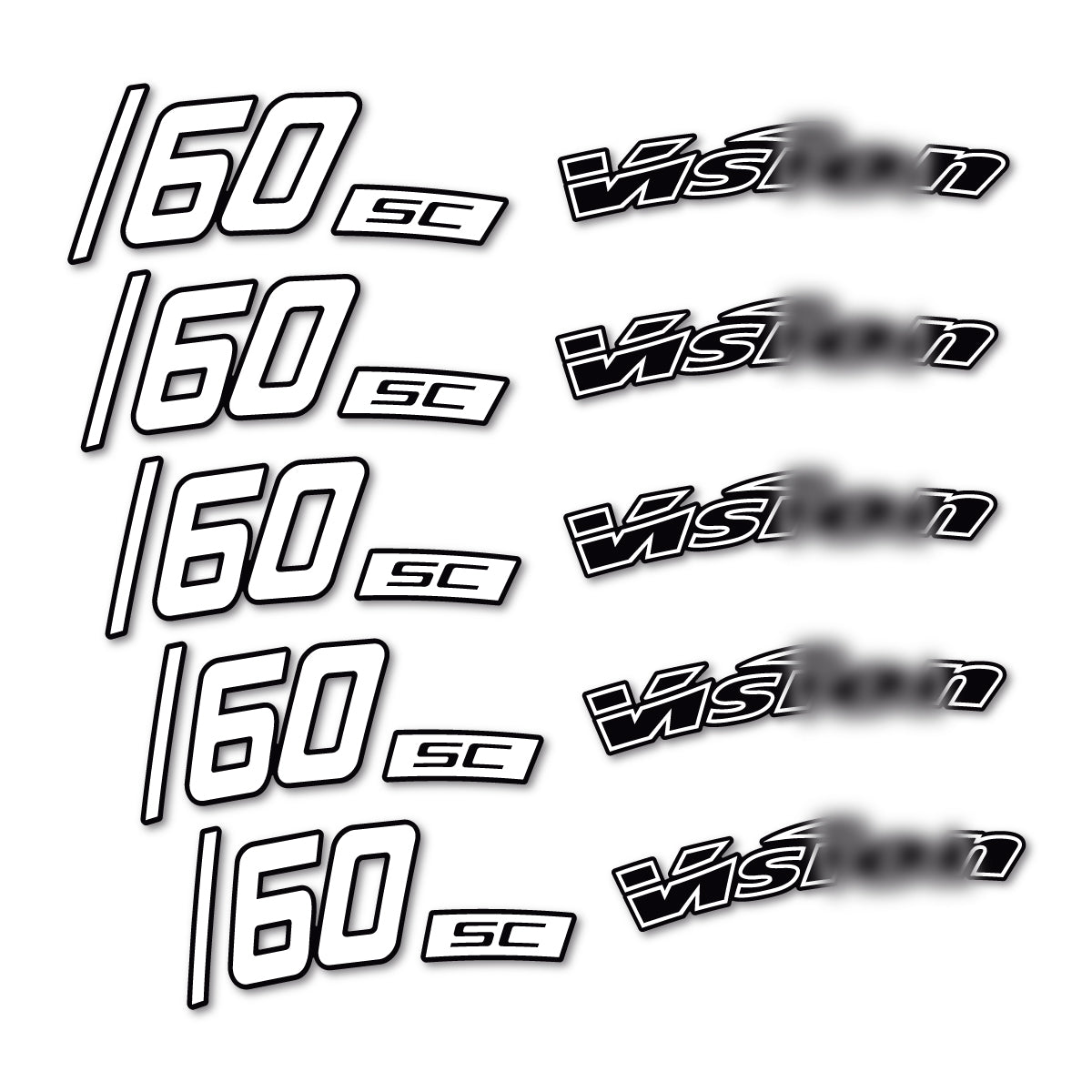 Compatible Stickers for Visixn SC 60 i23 Disc, Road Wheel 60mm vinyl decals - White