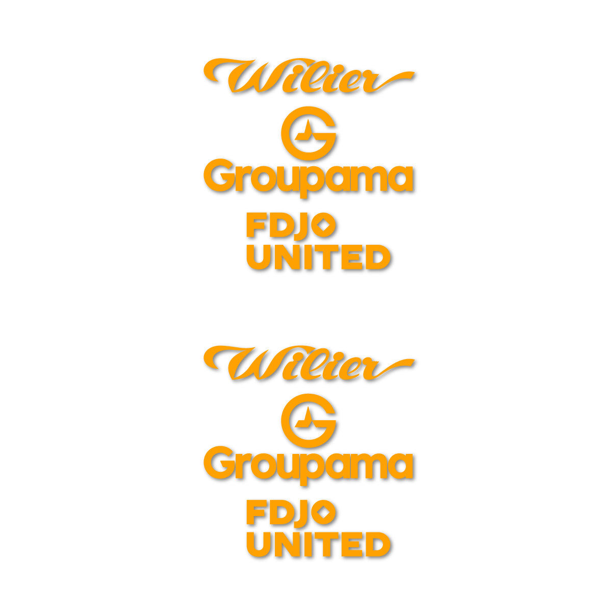 Stickers for Wilier Groupama FDJO United Logo 2, vinyl decals - Orange Yellow